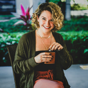 Dark & Tan Leather Single Shot 100mL Glass Flask for women