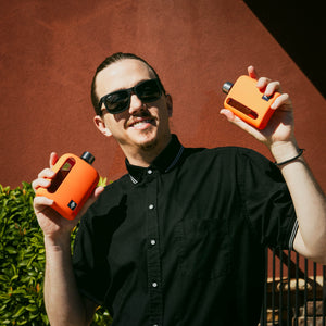 Mile High Orange Single 100mL and Double Shot 240mL Glass Flask Gift Set for men