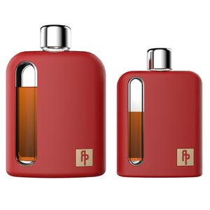 Bayside Red Silicone Glass Flask Gift Set (Single Shot 100ml + Double Shot 240ml)