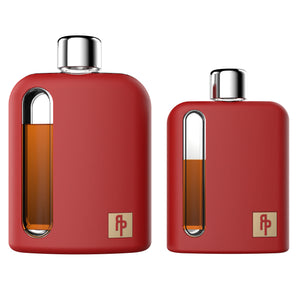 Bayside Red Silicone Single 100mL and Double Shot 240mL Glass Flask Gift Set front