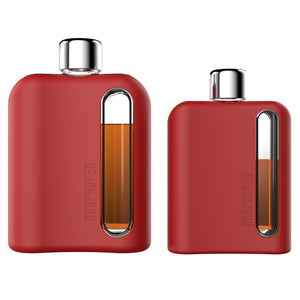 Bayside Red Silicone Single 100mL and Double Shot 240mL Glass Flask Gift Set back
