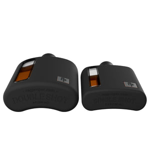 Black Silicone Single 100mL and Double Shot 240mL Glass Flask Gift Set bottom