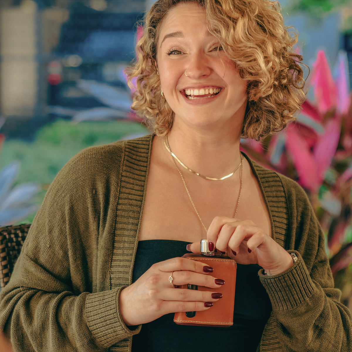 Dark &amp; Tan Leather Single 100mL and Double Shot 240mL Glass Flask Gift Set for with friends