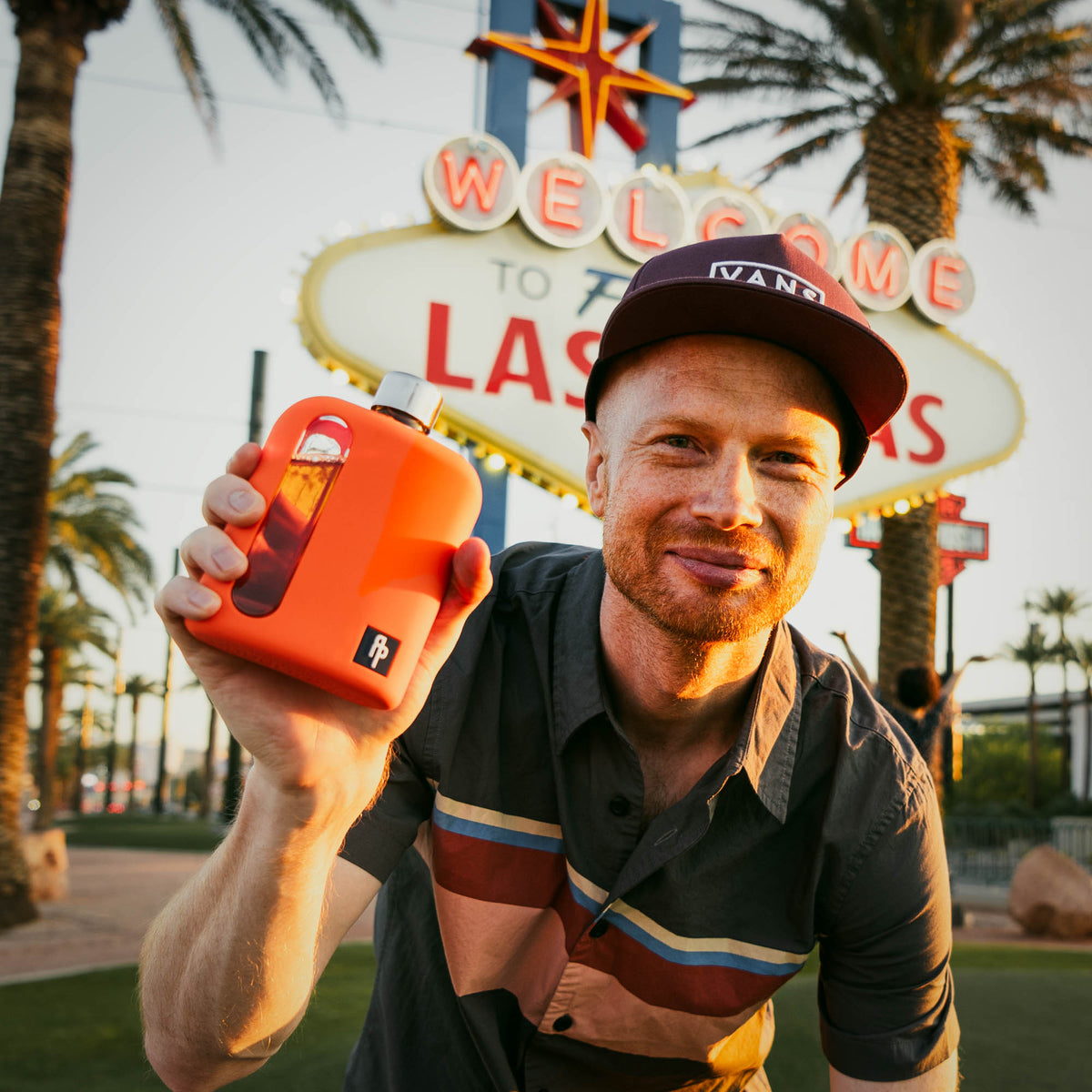 Mile High Orange Silicone Single 100mL and Double Shot 240mL Glass Flask Gift Set for traveling