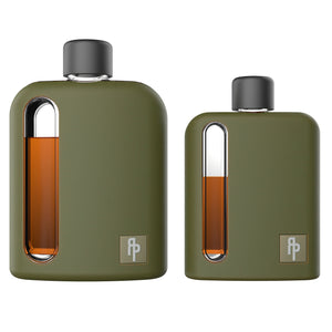 Military Green Silicone Glass Flask Gift Set (Single Shot 100mL + Double Shot 240mL)