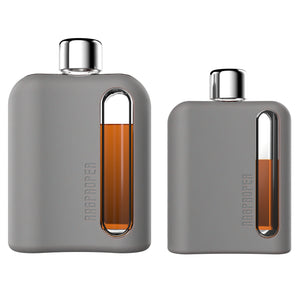 Lone Star Gray Silicone Glass Flask Gift Set (Single Shot 100ml + Double Shot 240ml)