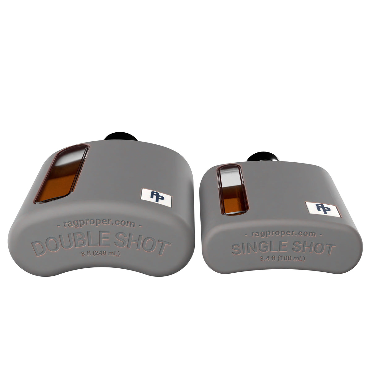 Lone Star Gray Silicone Single 100mL and Double Shot 240mL Glass Flask Gift Set bottom