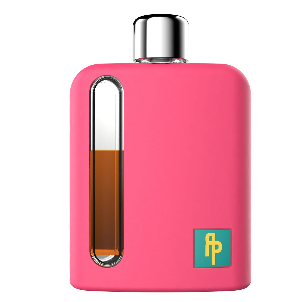 Cool Pink Silicone Single Shot 100mL Glass Flask front