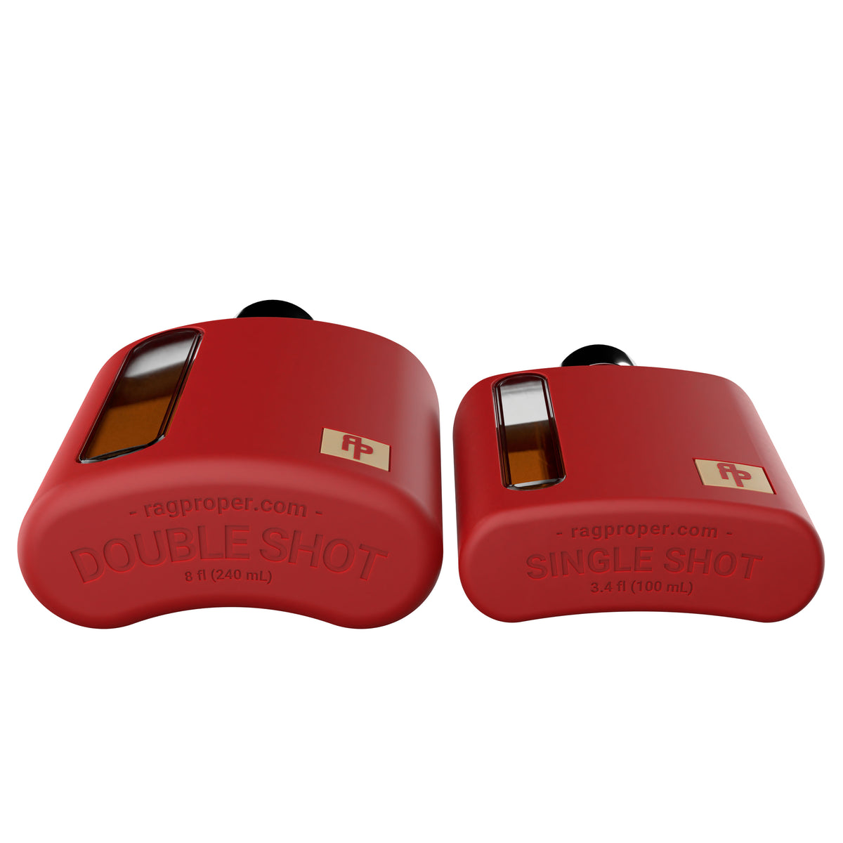 Bayside Red Silicone Single 100mL and Double Shot 240mL Glass Flask Gift Set bottom