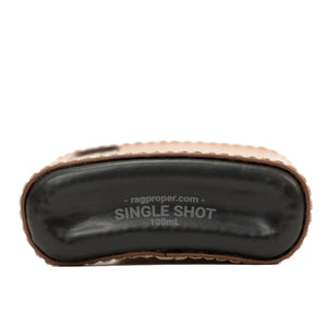 Black & Tan Leather Single Shot 100mL Glass Flask bottom