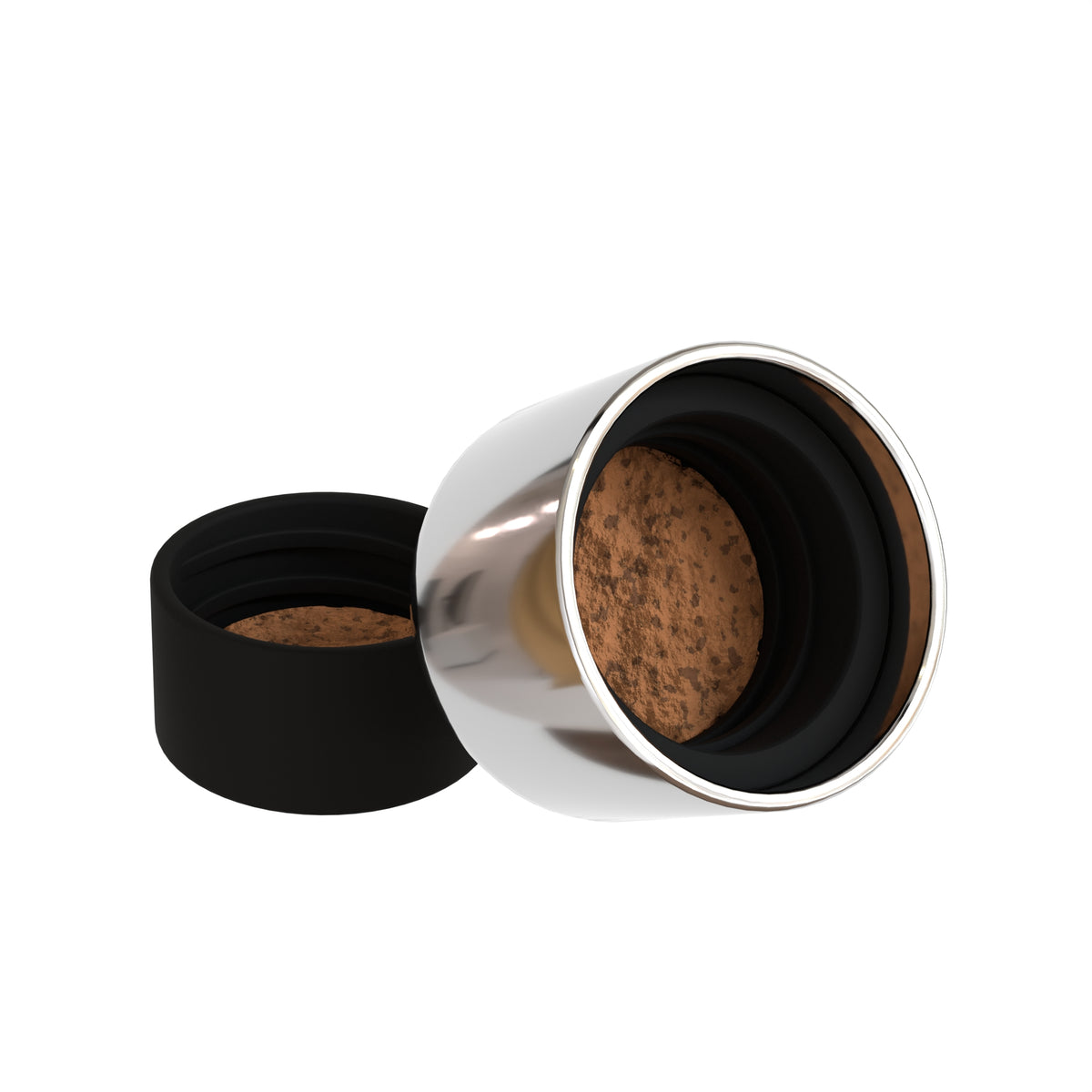 Stainless Steel and Plastic Flask Lid for Single Shot 100ml